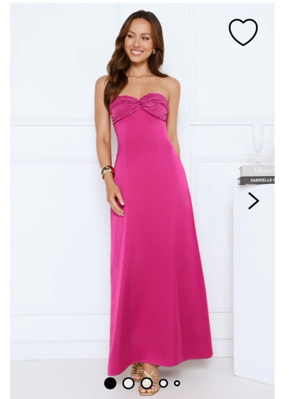 Hello Molly Strapless Fuchsia Maxi Dress